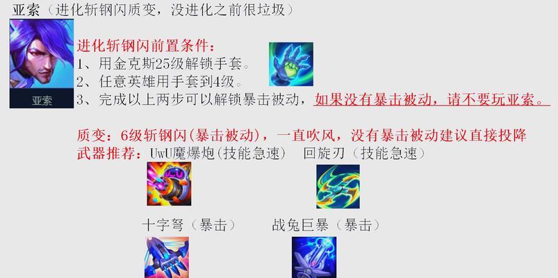 国服亚索出装打法攻略（完美掌握亚索的出装和技巧，助你在游戏中一飞冲天）-第1张图片-游技攻略库